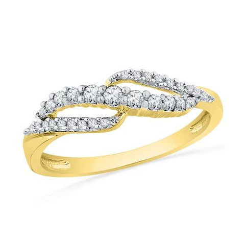 10K Yellow-gold 0.25CTW DIAMOND FASHION BAND