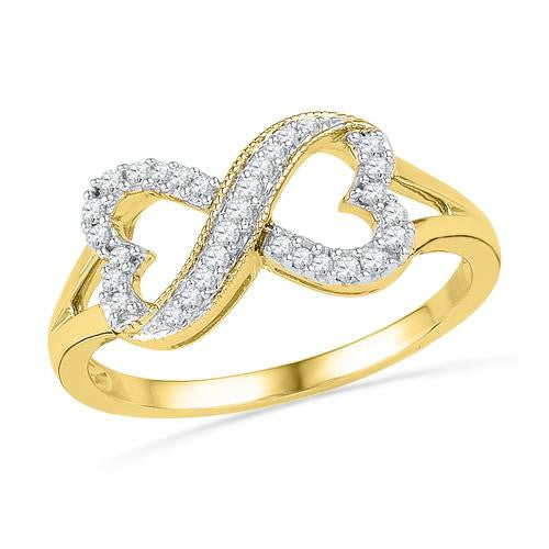 10K Yellow-gold 0.16CTW DIAMOND FASHION RING