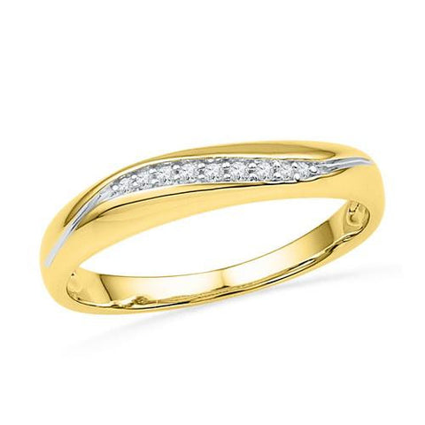 10K Yellow-gold 0.05CTW DIAMOND FASHION BAND