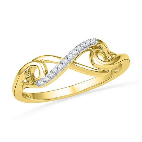 10K Yellow-gold 0.05CTW DIAMOND FASHION RING