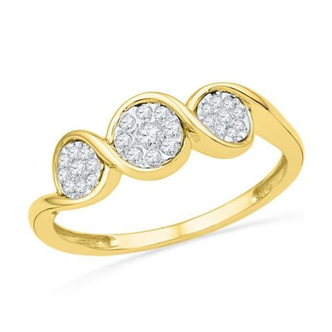 10K Yellow-gold 0.16CTW DIAMOND FASHION RING