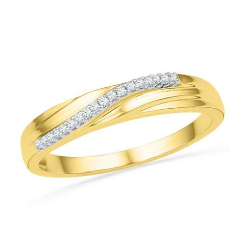 10K Yellow-gold 0.06CTW DIAMOND FAHSION BAND