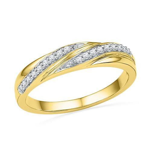 10K Yellow-gold 0.10CTW DIAMOND FASHION BAND