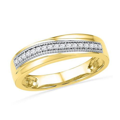 10K Yellow-gold 0.16CTW DIAMOND FASHION BAND