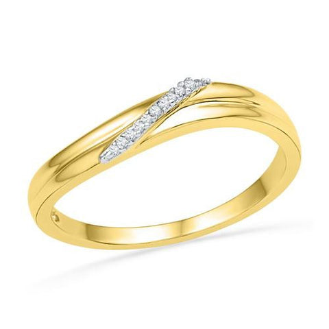 10K Yellow-gold 0.03CTW DIAMOND FASHION BAND