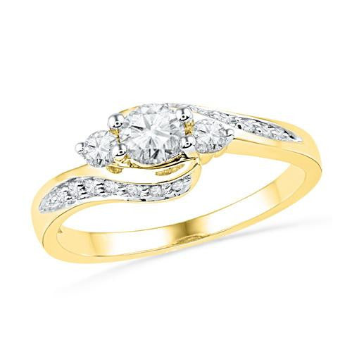 10K Yellow-gold 0.50CTW DIAMOND 0.29CT CRD BRIDAL RING