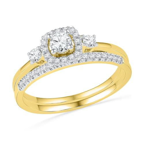 10K Yellow-gold 0.50CTW DIAMOND 0.19CTW CENTER ROUND BRIDAL SET