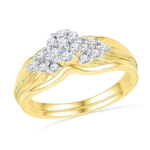 10K Yellow-gold 0.33CTW DIAMOND FAHSION BRIDAL SET