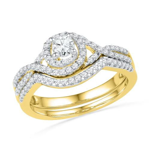 10K Yellow-gold 0.63CTW DIAMOND 0.25 CTCRD BRIDAL SET