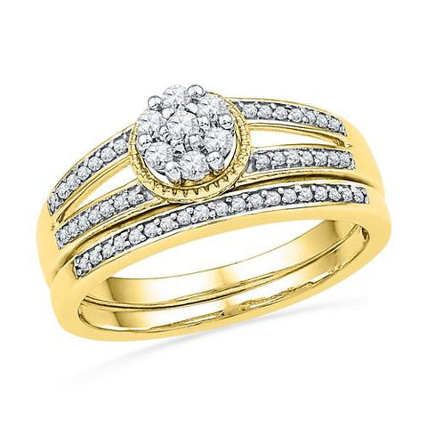 10K Yellow-gold 0.25CTW DIAMOND FASHION BRIDAL SET