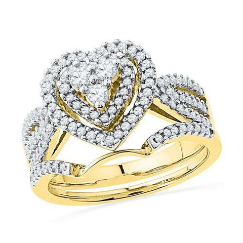 10K Yellow-gold 0.63CTW DIAMOND FASHION BRIDAL SET