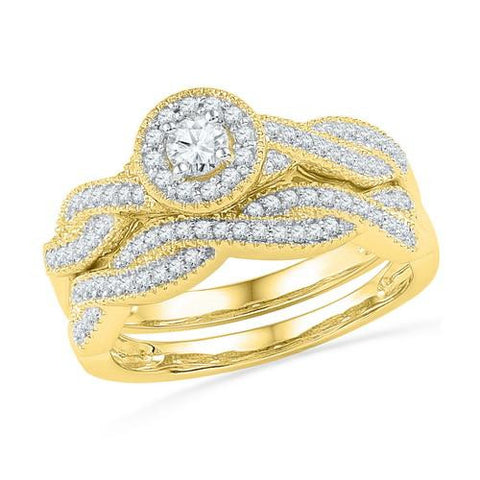 10K Yellow-gold 0.50CTW DIAMOND FASHION BRIDAL SET