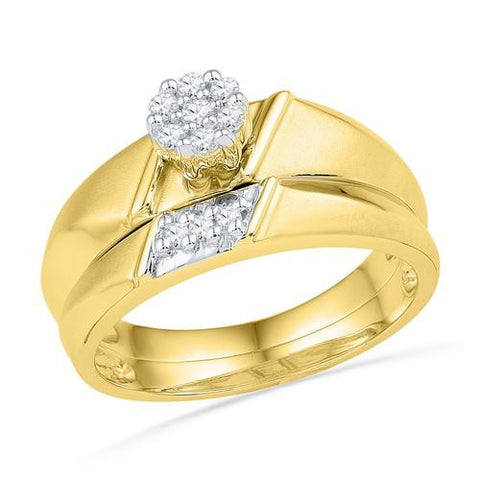 10K Yellow-gold 0.13CTW DIAMOND FASHION BRIDAL SET