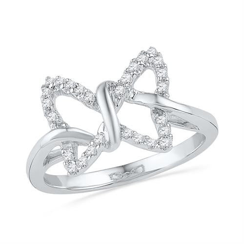 10KT White Gold 0.16CTW DIAMOND FASHION RING