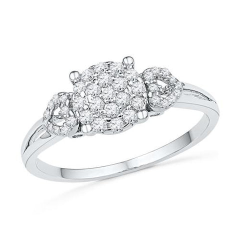 10KT White Gold 0.33CTW DIAMOND FASHION RING