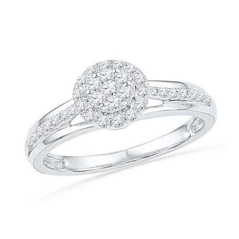 10KT White Gold 0.33CTW DIAMOND FASHION RING