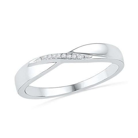 10KT White Gold 0.03CTW DIAMOND FASHION BAND