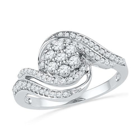 10KT White Gold 0.50CTW DIAMOND FASHION RING