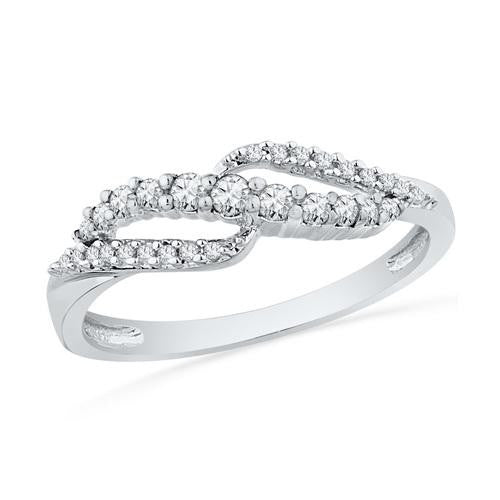 10KT White Gold 0.25CTW DIAMOND FASHION BAND