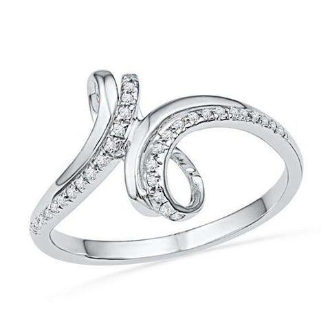 10KT White Gold 0.10CTW DIAMOND FASHION RING