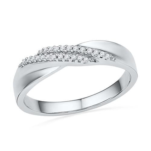 10KT White Gold 0.10CTW DIAMOND FASHION BAND