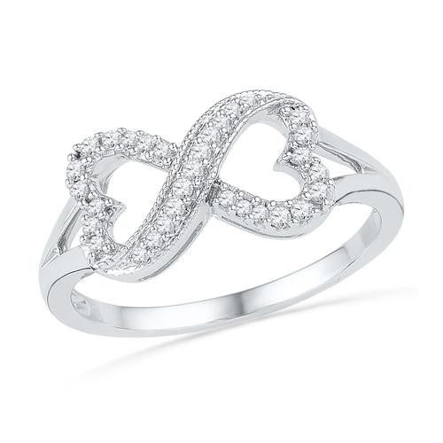 10KT White Gold 0.16CTW DIAMOND FASHION RING
