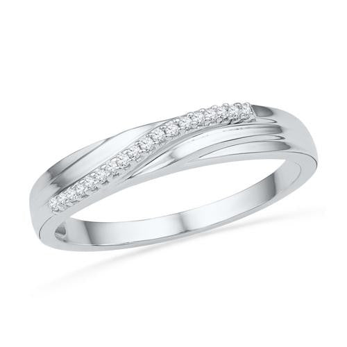 10KT White Gold 0.06CTW DIAMOND FAHSION BAND