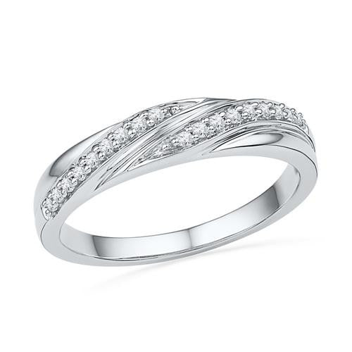 10KT White Gold 0.10CTW DIAMOND FASHION BAND