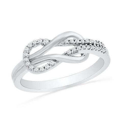 10KT White Gold 0.16CTW DIAMOND FASHION RING