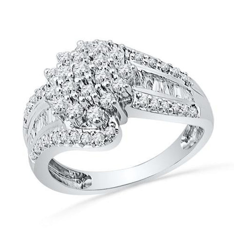 10KT White Gold 1.02CTW DIAMOND FASHION RING