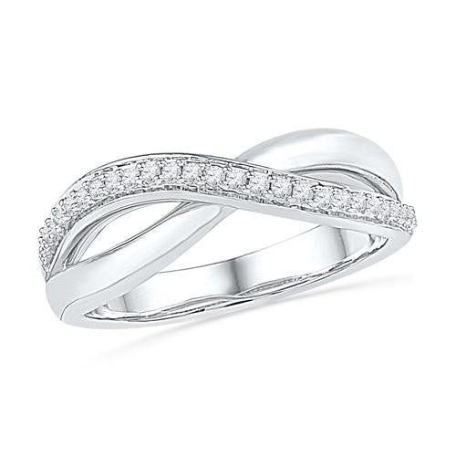 10KT White Gold 0.11CTW DIAMOND FASHIO BAND