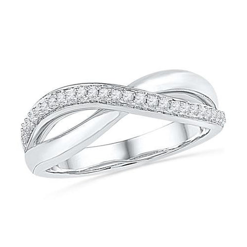 10KT White Gold 0.11CTW DIAMOND FASHIO BAND