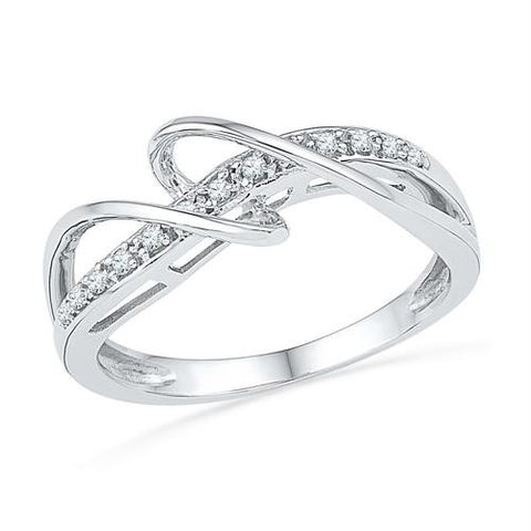 10KT White Gold 0.10CTW DIAMOND FASHION RING