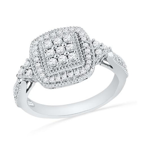 10KT White Gold 0.50CTW DIAMOND FASHION RING