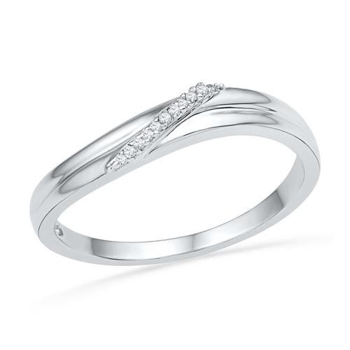 10KT White Gold 0.03CTW DIAMOND FASHION BAND