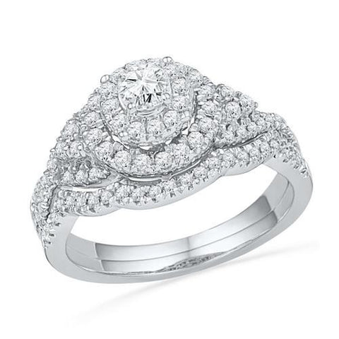 10KT White Gold 0.75CTW DIAMOND 0.22CT-CRD BRIDAL SET