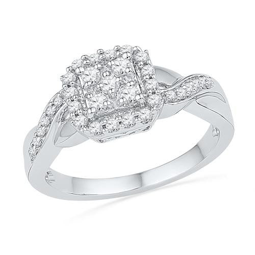 10KT White Gold 0.33CTW DIAMOND FASHION RING