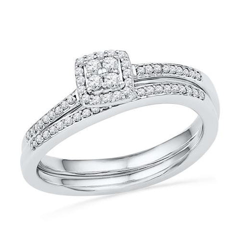 10KT White Gold 0.33CTW DIAMOND FASHION BRIDAL SET