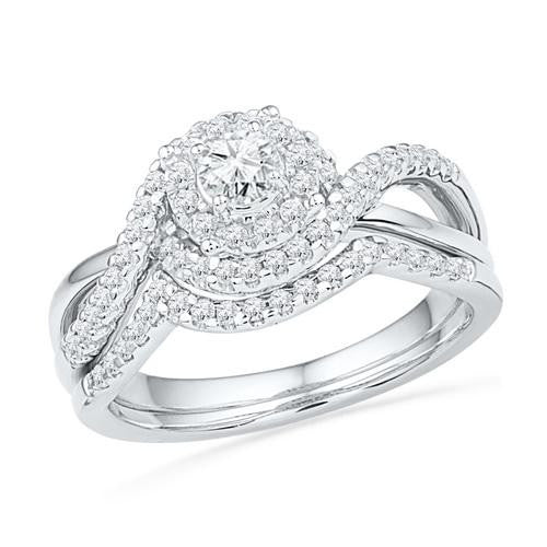 10KT White Gold 0.63CTW DIAMOND 0.20CT-CRD BRIDAL SET