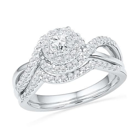 10KT White Gold 0.63CTW DIAMOND 0.20CT-CRD BRIDAL SET