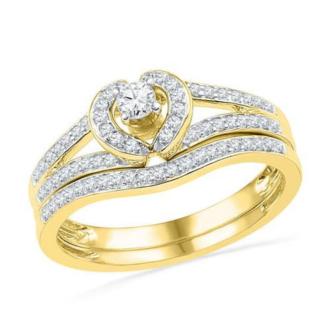 10K Yellow-gold 0.33CTW DIAMOND FASHION BRIDAL SET