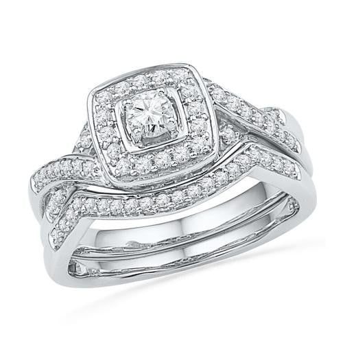 10KT White Gold 0.50CTW DIAMOND FASHION BRIDAL SET