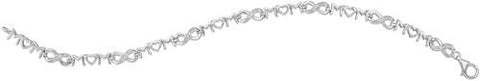 925 Sterling Silver White 0.03CTW DIAMOND FASHION BRACELET