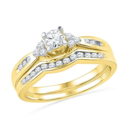 10K Yellow-gold 0.50CYTW DIAMOND 0.20CT-CRD BRIDAL SET