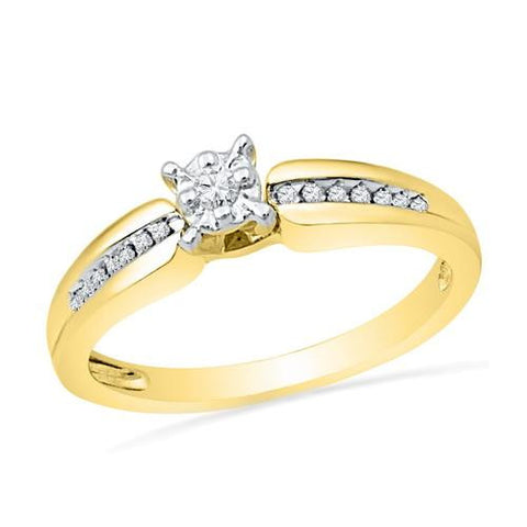 10K Yellow-gold 0.12CTW DIAMOND FASHION RING