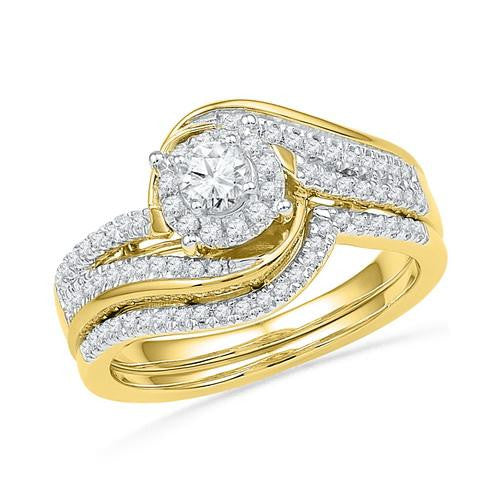 10K Yellow-gold 0.50CTW DIAMOND 0.20CT-CRD BRIDAL SET