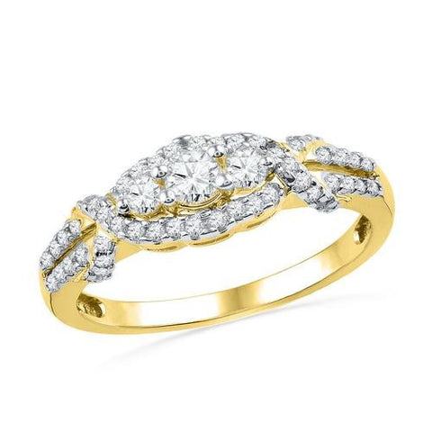 10K Yellow-gold 0.50CTW DIAMOND FASHION BRIDAL RING