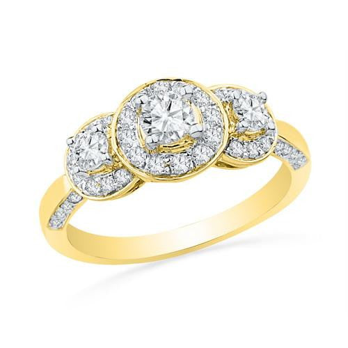 14KT Yellow Gold 0.75CTW DIAMOND 0.22CT-CRD BRIDAL RING