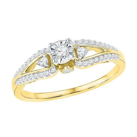 10K Yellow-gold 0.25CTW DIAMOND FASHION RING