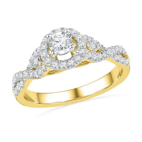 14KT Yellow Gold 0.50CTW DIAMOND 0.30CT-CRD BRIDAL RING